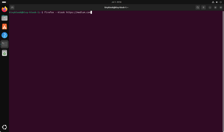 Starting Firefox with its own kiosk command from terminal