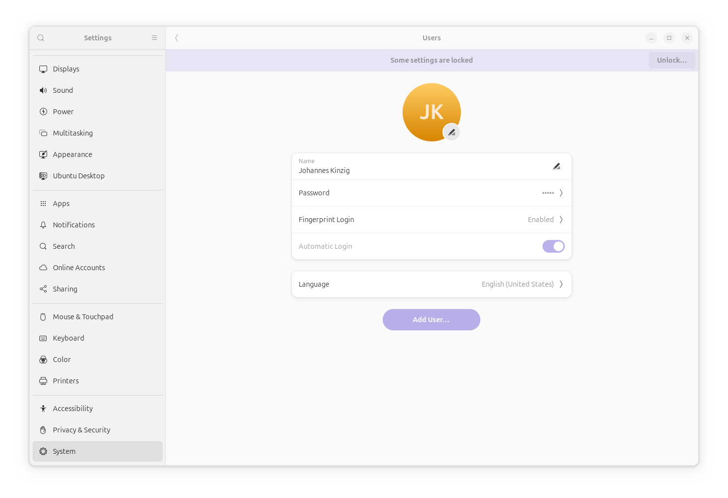 Fingerprint scanner now successfully recognized by the system