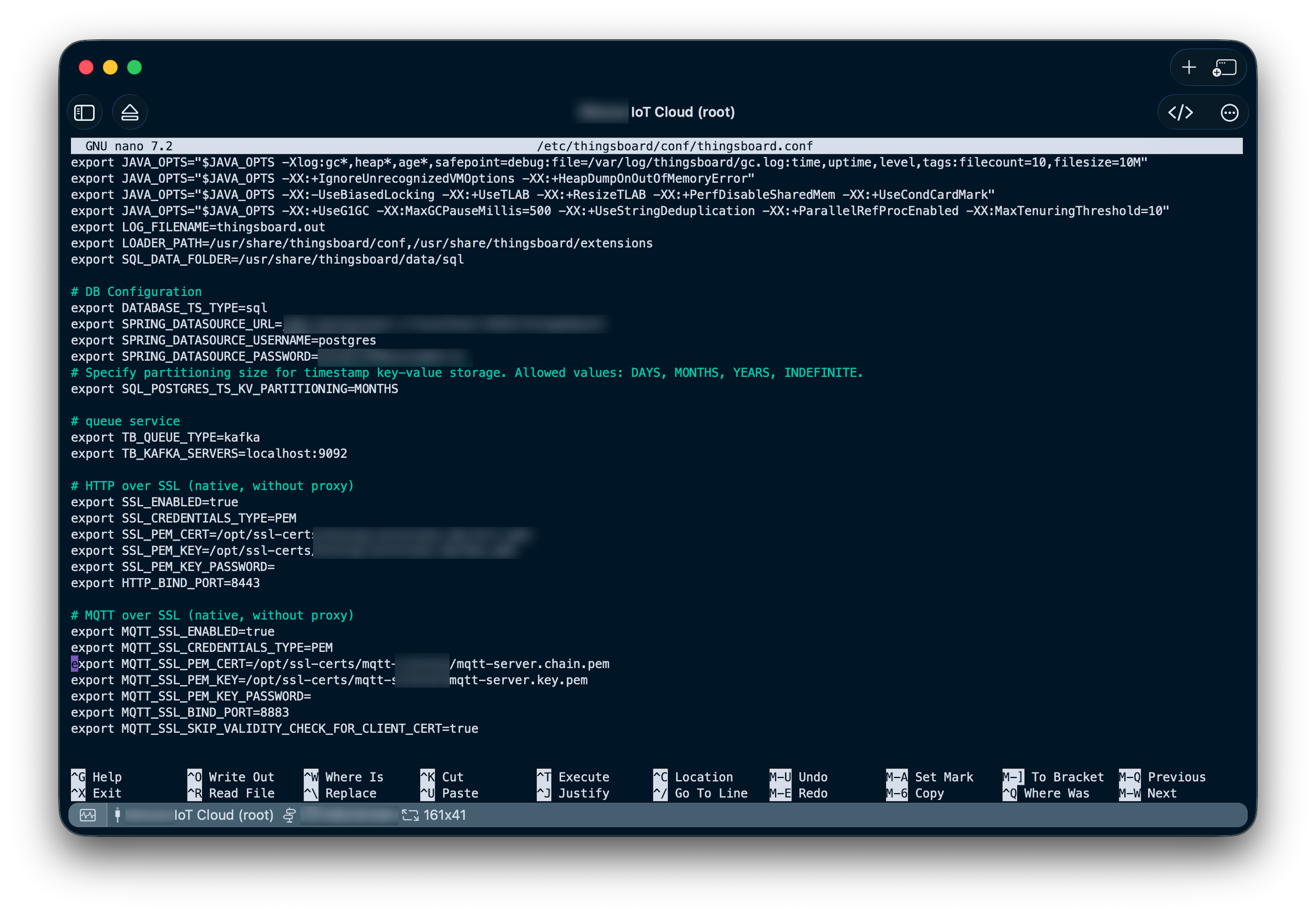 ThingsBoard CE config file on an Ubuntu 24.04 Server